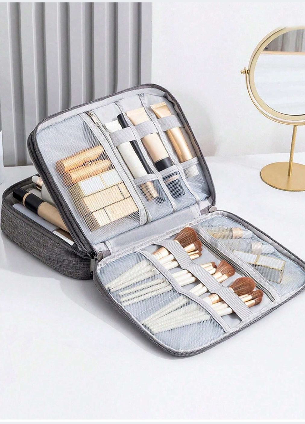 Органайзер сумка бокс косметичка для зберігання косметичних засобів зарядних пристроїв 27х20х11 см (477456-Prob) Синій Unbranded (297364837)