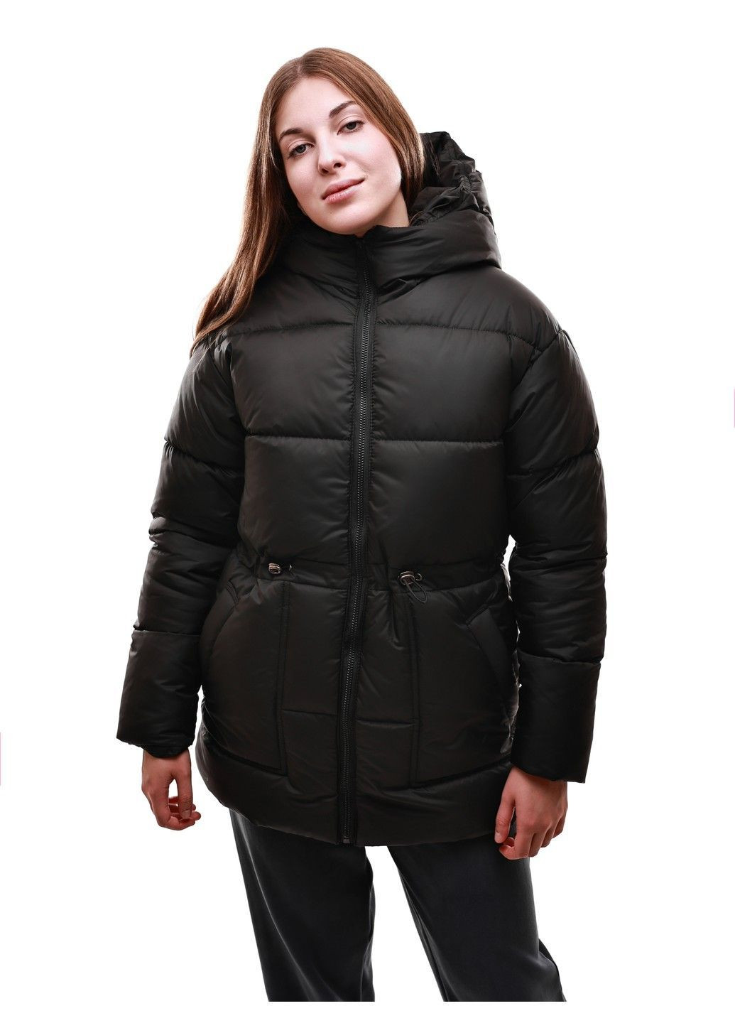 Чорна зимня куртка зимова жіноча Laki