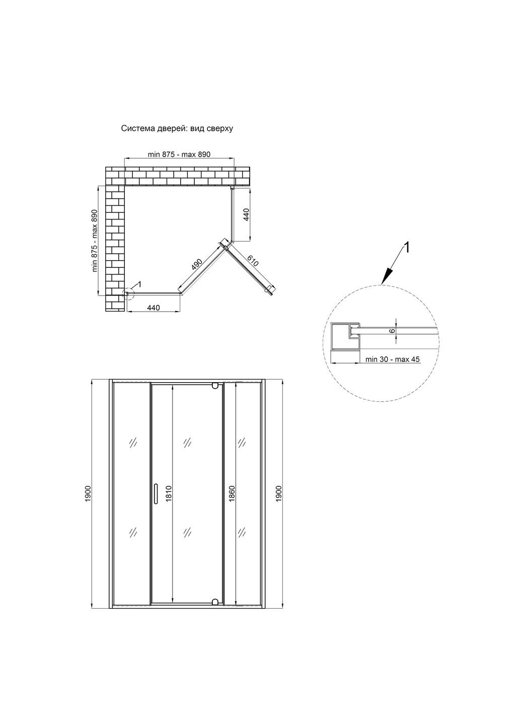 Душова кабіна Leo 90х90 см, скло Clear, CalcLess, 6 мм без піддона Qtap CRM10995-AC6 (341326588)