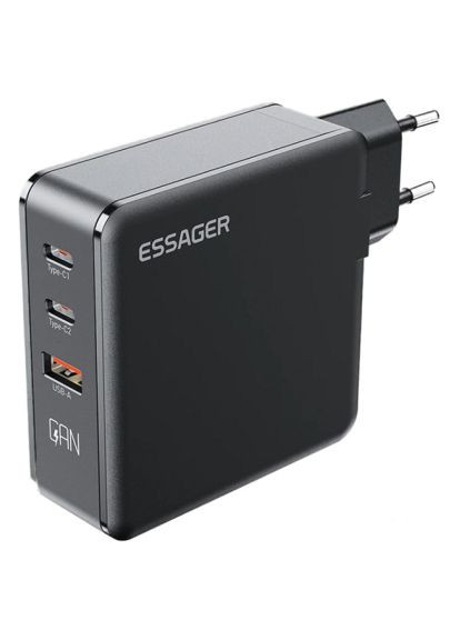 Зарядное устройство (ECT2CA-ZCB01-Z) Essager 2xUSB-C + 1xUSB 140W GaN (370015305)