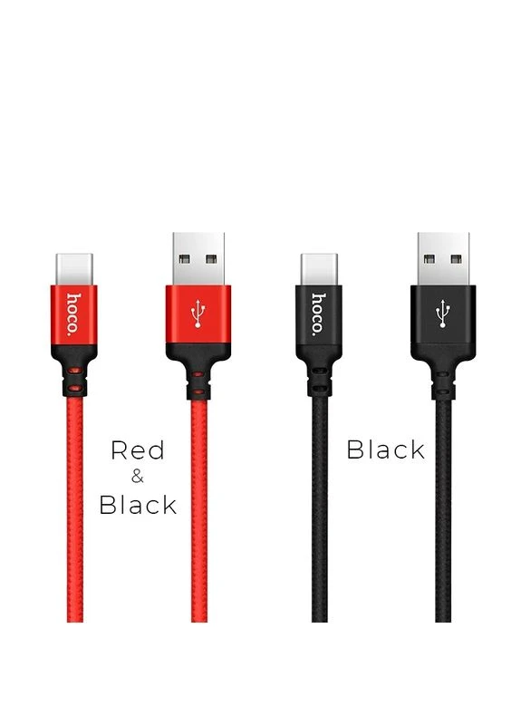 Кабель USB Type-A to Type-C HOCO 2A нейлоновая оплетка 2 м черный No Brand X14 (401165367)