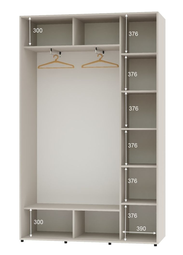 Шафа-купе дводверна 160*45*240 Кашемір ДСП/Дзеркало з піскострумним малюнком Алекса (360476885)