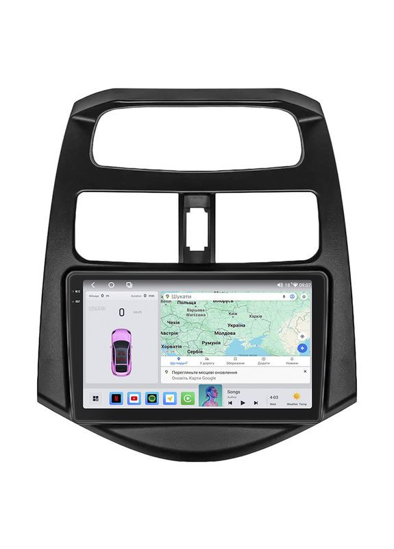 Штатная магнитола для Ravon R2 2016-2020 экран 9" 4/64 QLED CarPlay 4G Wi-Fi GPS 360 Prime 4шт Lesko (336201425)