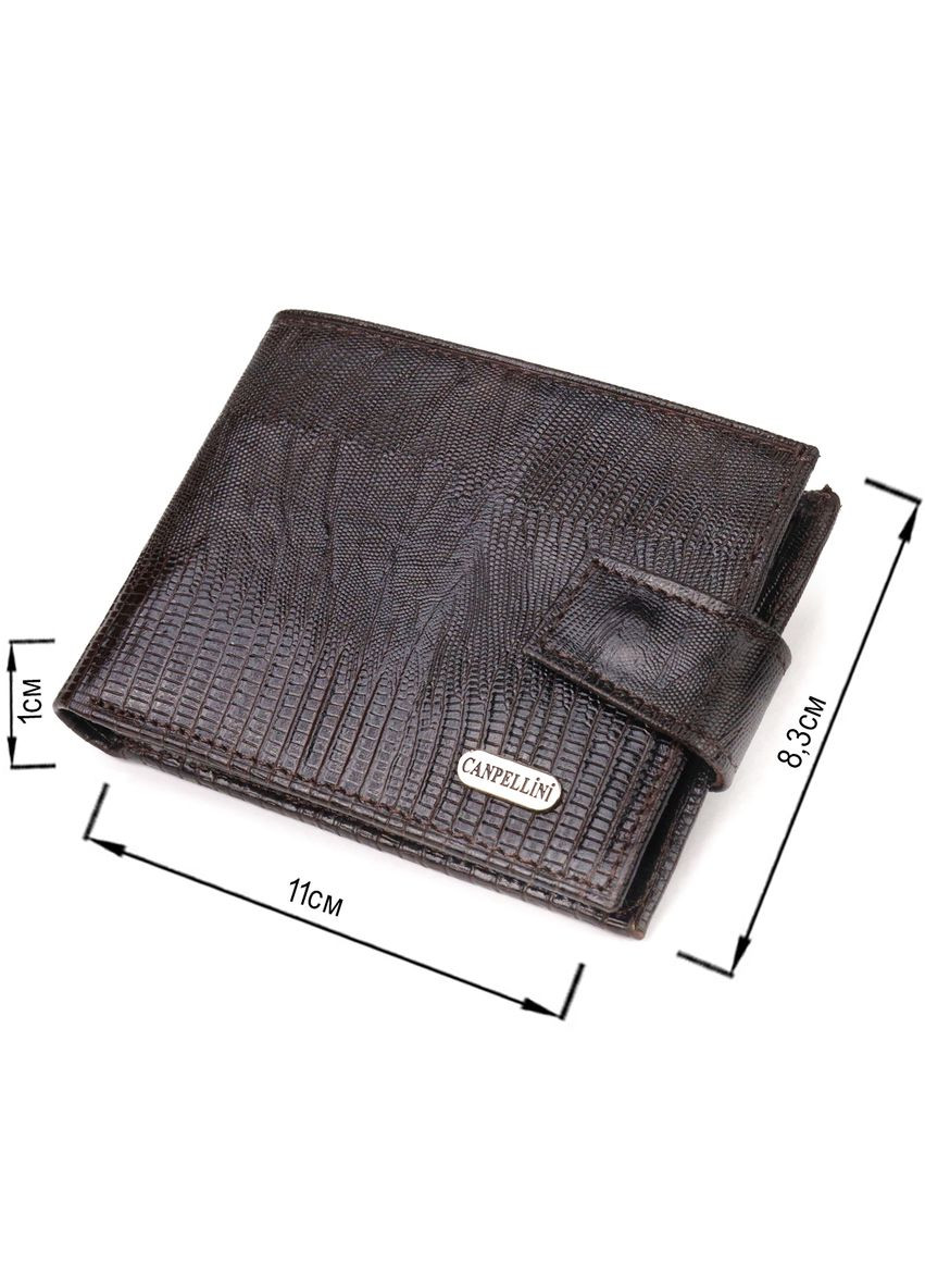 Чоловічий шкіряний гаманець з монетницею та тисненням під коричневий рептилію (sku_21512) No Brand (327820421)
