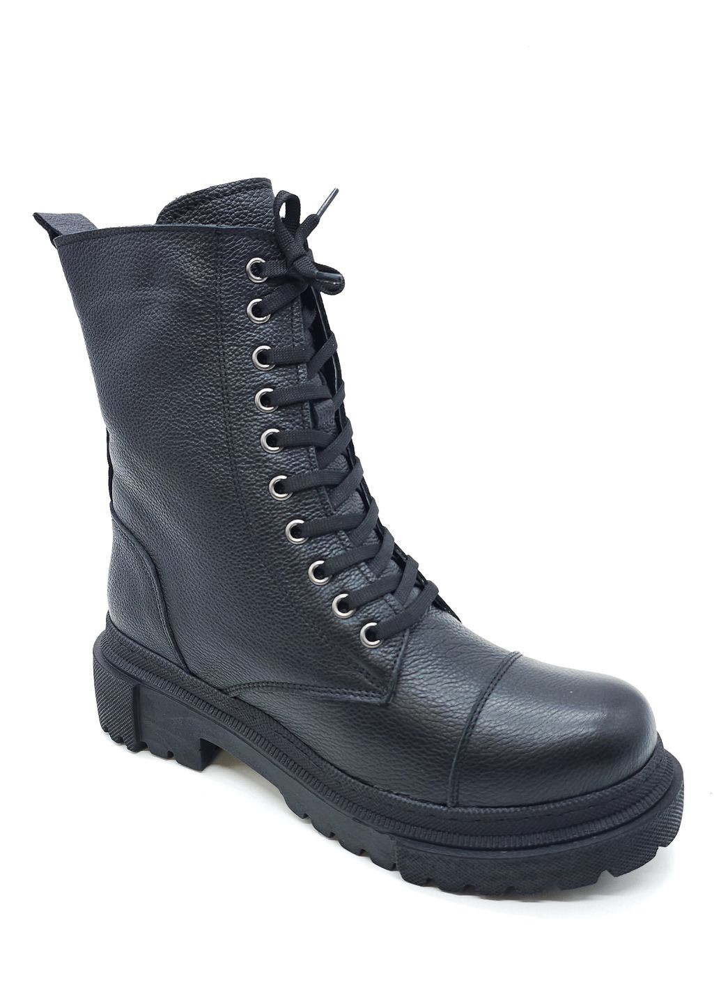 Жіночі черевики на овчині чорні шкіряні L-15-14 25 см (р) Lonza (268213526)
