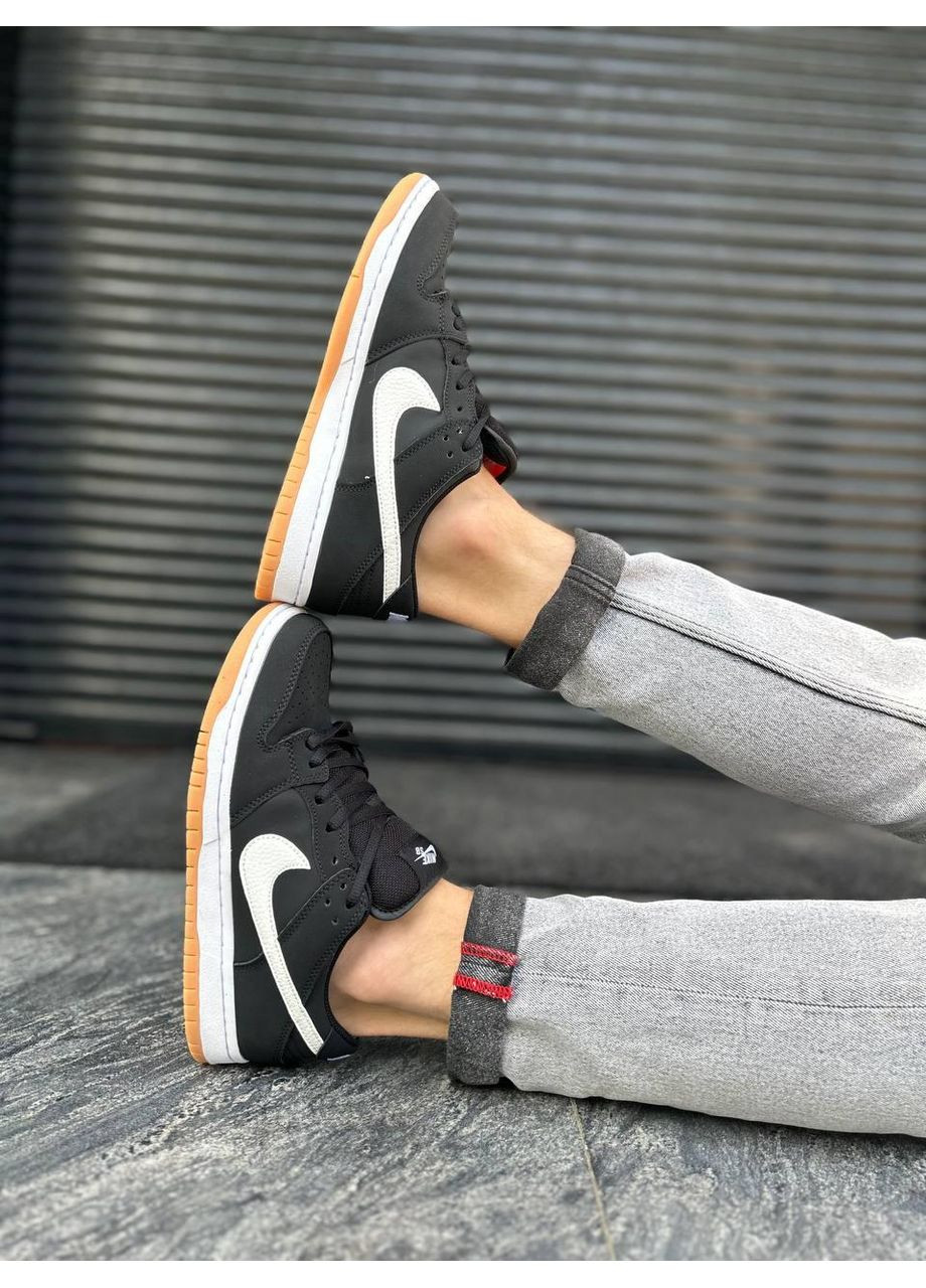 Чорні Зимовий кросівки чоловічі nike sb dunk black gum найк сб данк No Brand