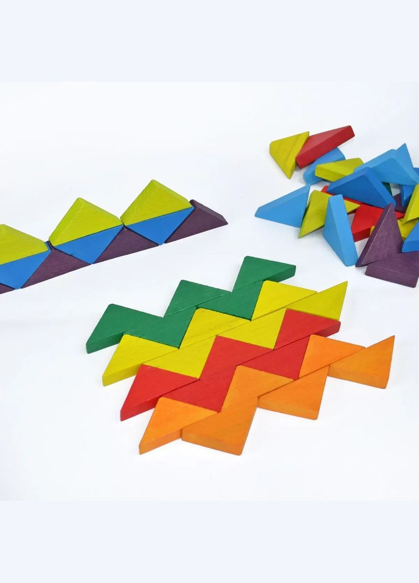 Дерев'яна трикутна мозаїка, 64 елементи () Igroteco 900194 (328448166)