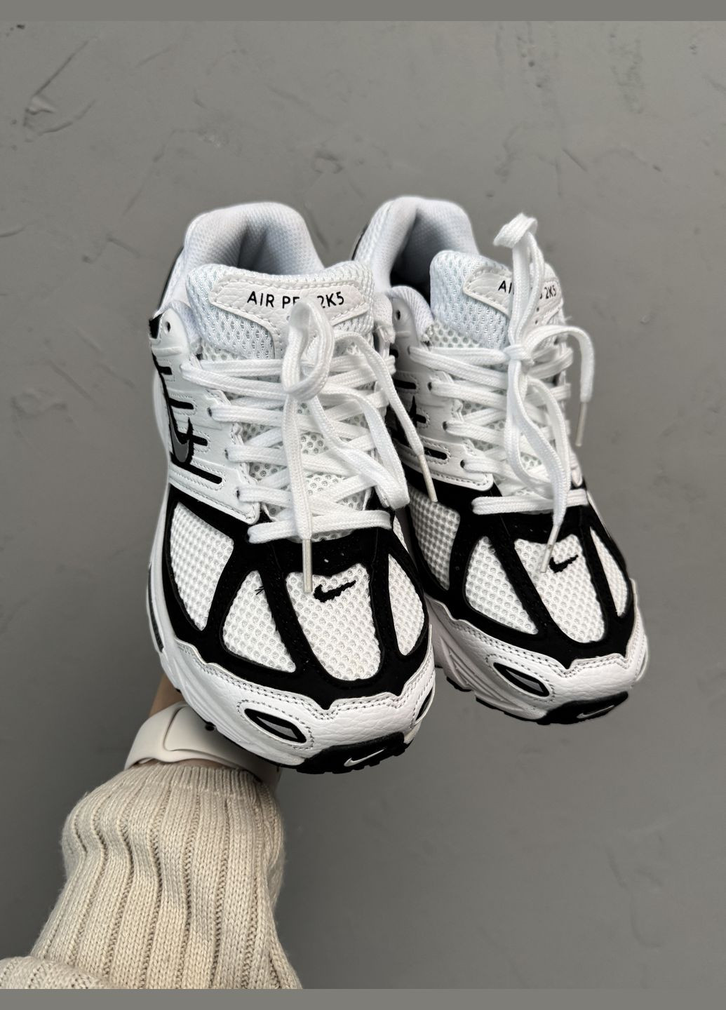 Черно-белые демисезонные кроссовки мужские и женские nike air pegasus 2k5 black white | найк аир пегасус 2k5 черно-белые No Brand