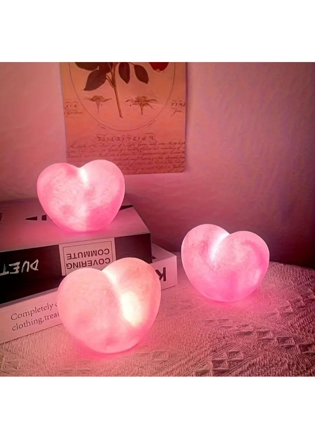 Нічник "Серце" рожевий пластиковий No Brand (350349755)