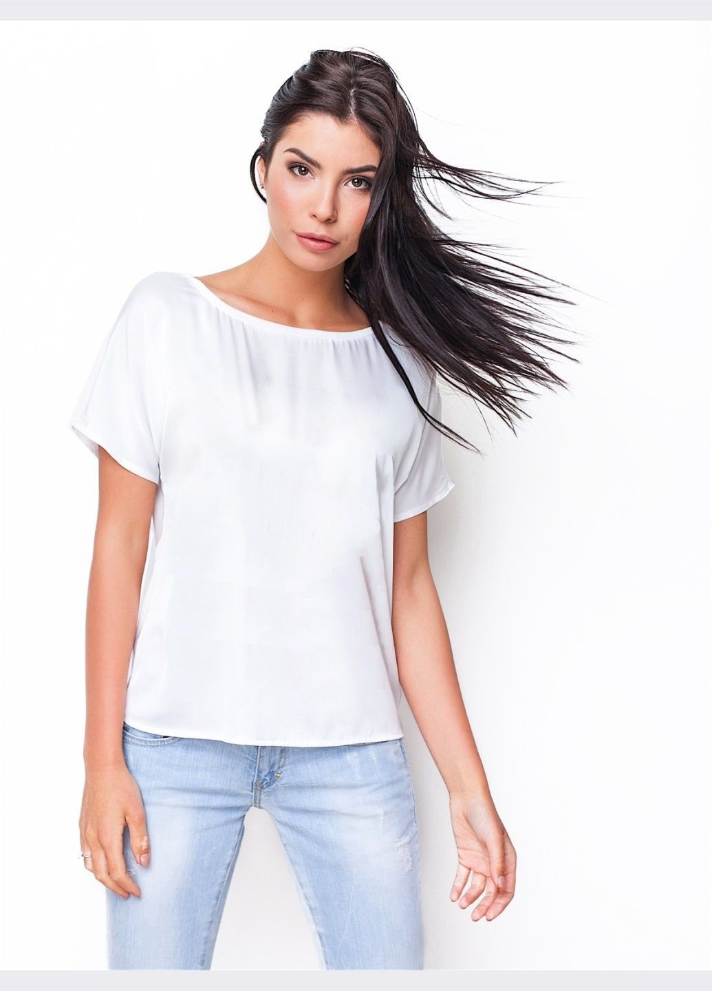 Біла біла блузка з креп - шовку Dressa