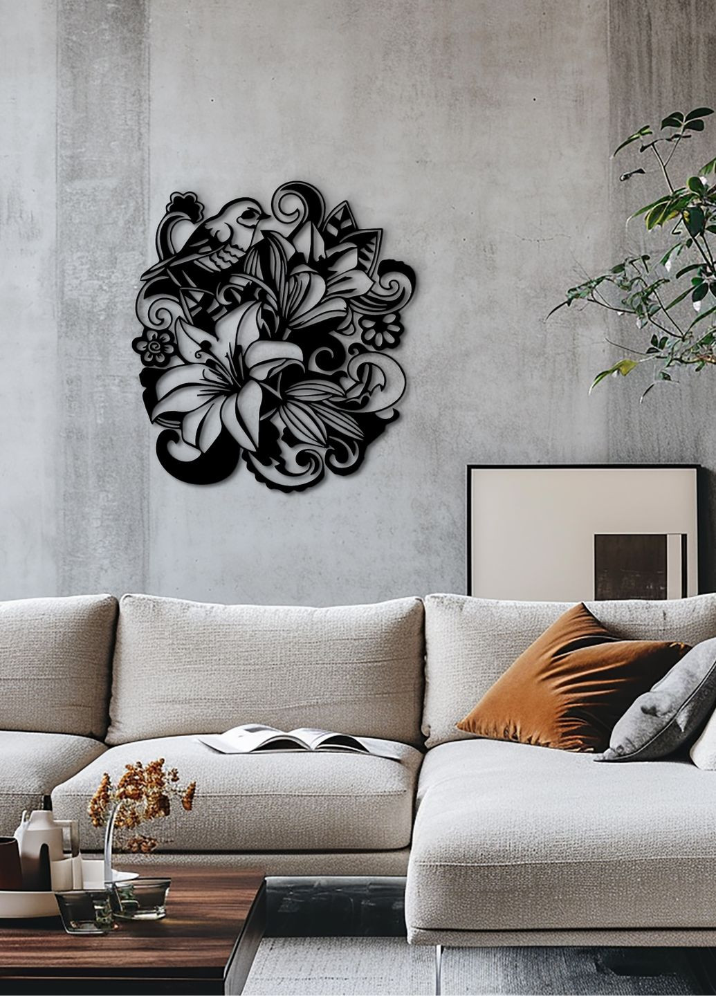 Декор для кімнати, сучасна картина на стіну "Лілія квітуча", мінімалістичний стиль 35х40 см Woodyard (292114135)
