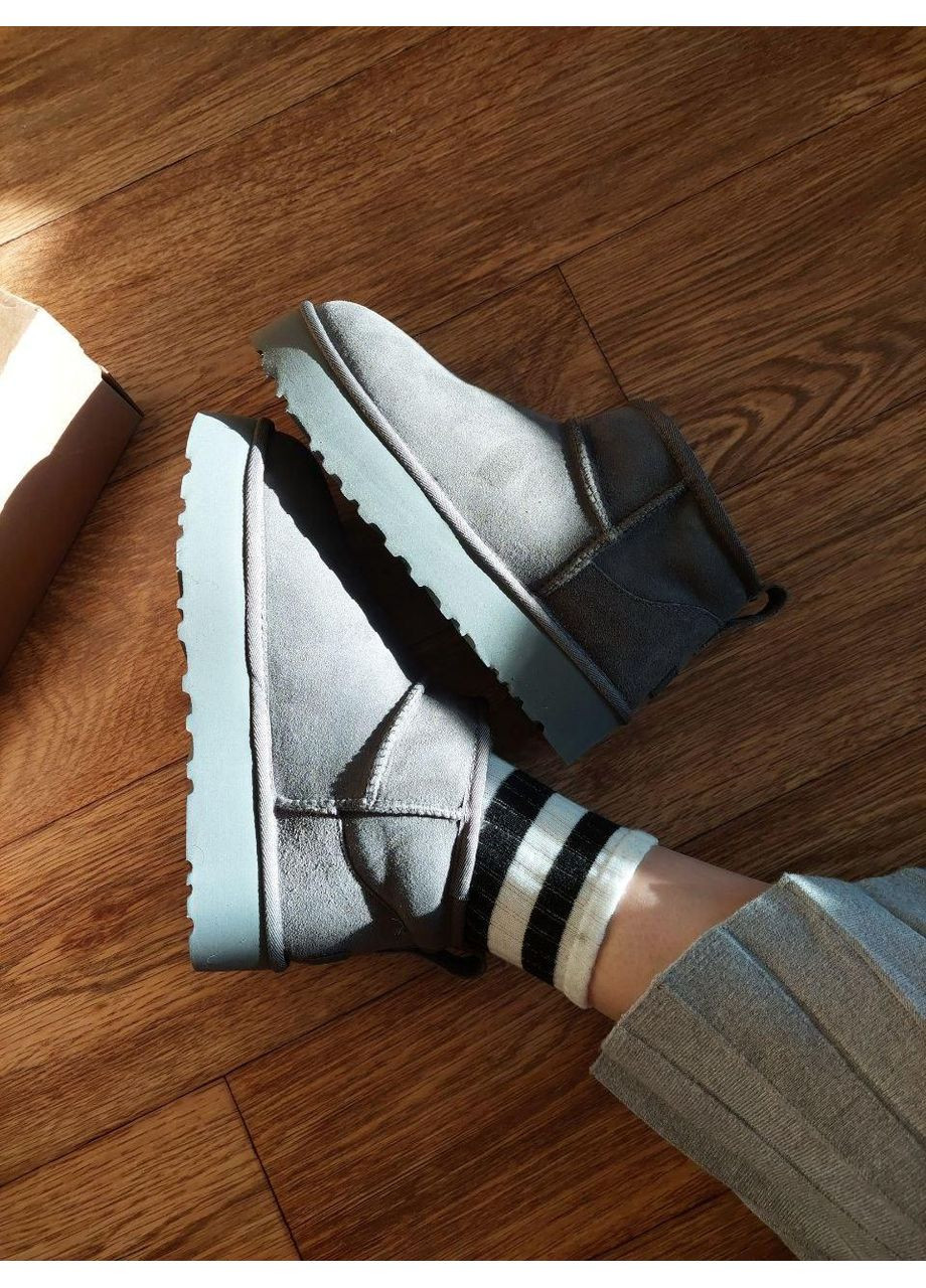 Уггі Чоловічі UGG Ultra Mini Platform Grey (Замша) (366320937)