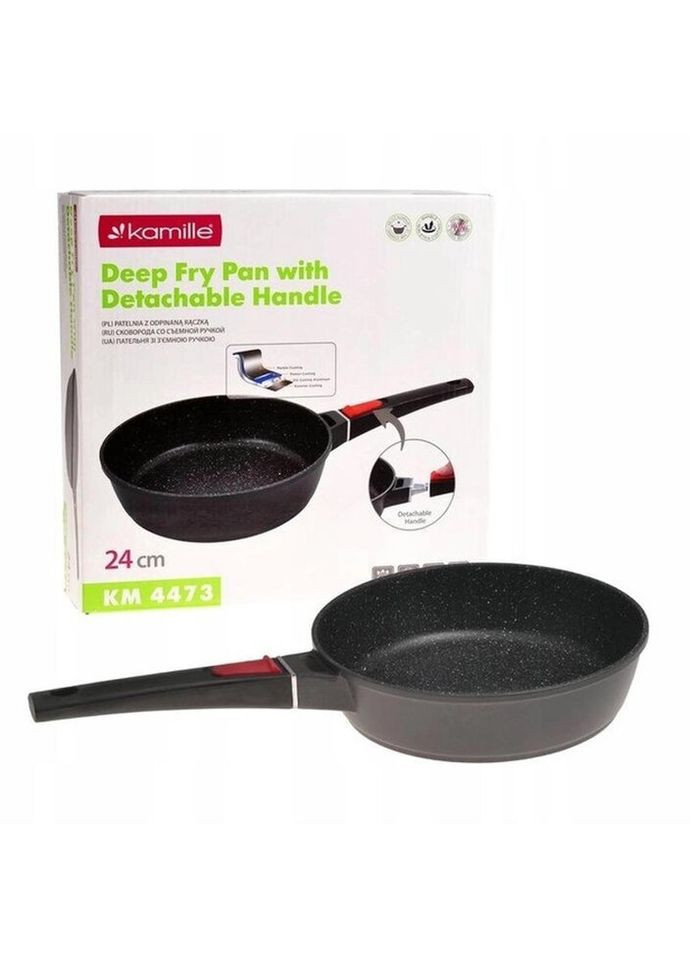 Сковорода глибока KM-4473 24 см чорна Kamille (319163780)