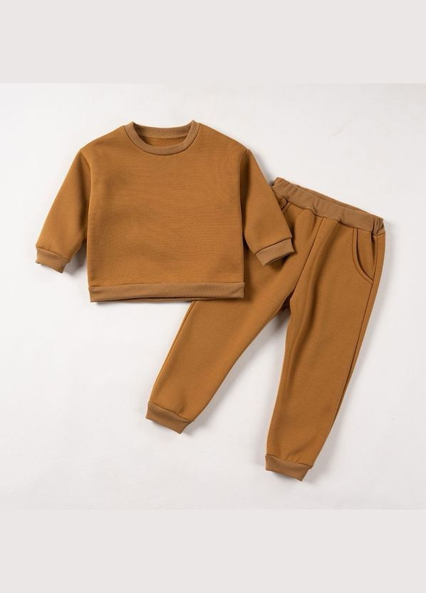 Горчичный демисезонный детский утепленный спортивный костюм BabyStyle
