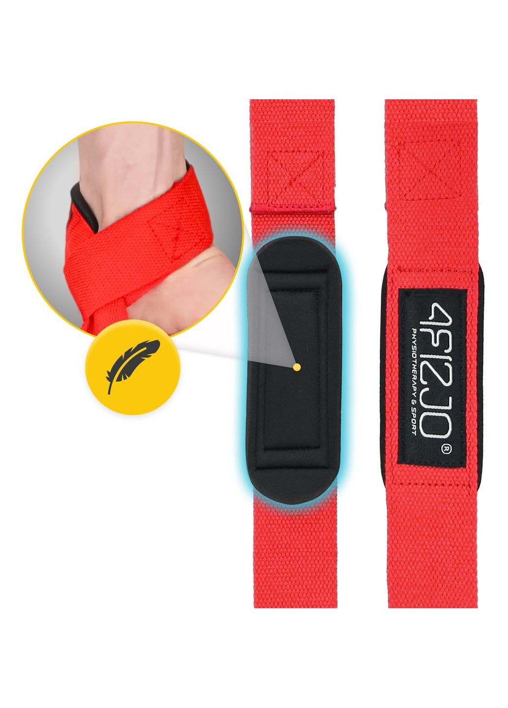 Лямки для становой тяги Deadlift Straps Red (P-5905973402286) 4FIZJO (357132993)