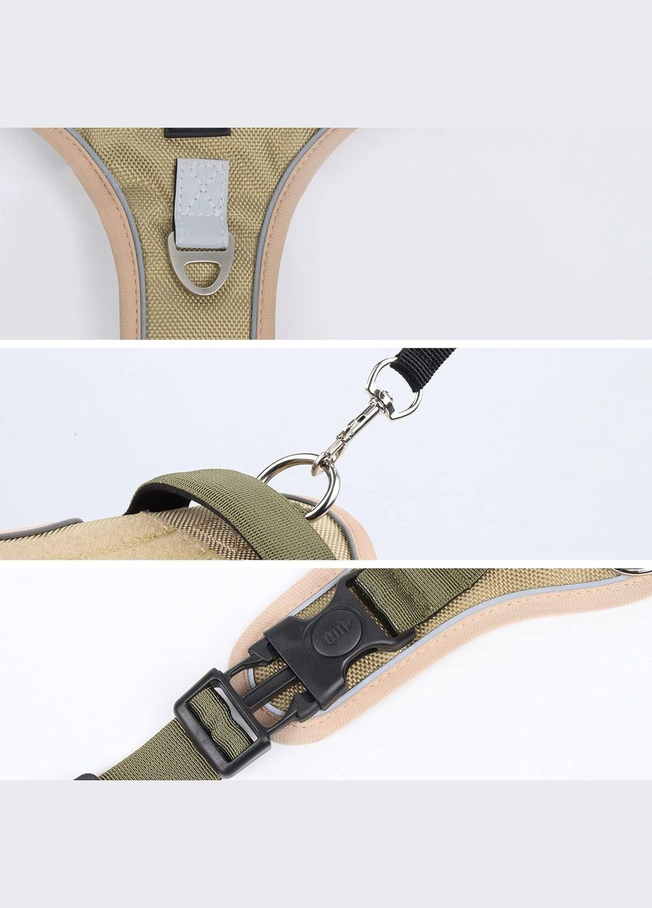 Шлея для собак Hiking, регульована нейлонова шлейка, Хакі L (54-71 см) Duomm (299915476)