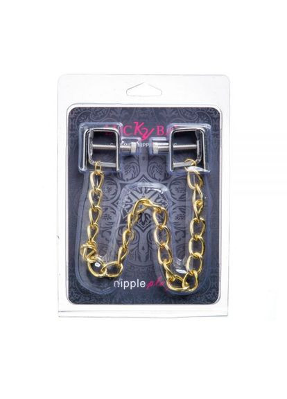 Затискачі на соски Nipple play квадратні Gold Cnain - CherryLove Lucky Bay (282709803)
