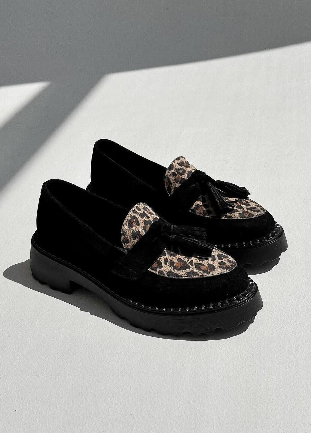 Ailinda Туфлі жіночі, Лофери Лео лофери чорний з натуральна замша, україна — (313453522)