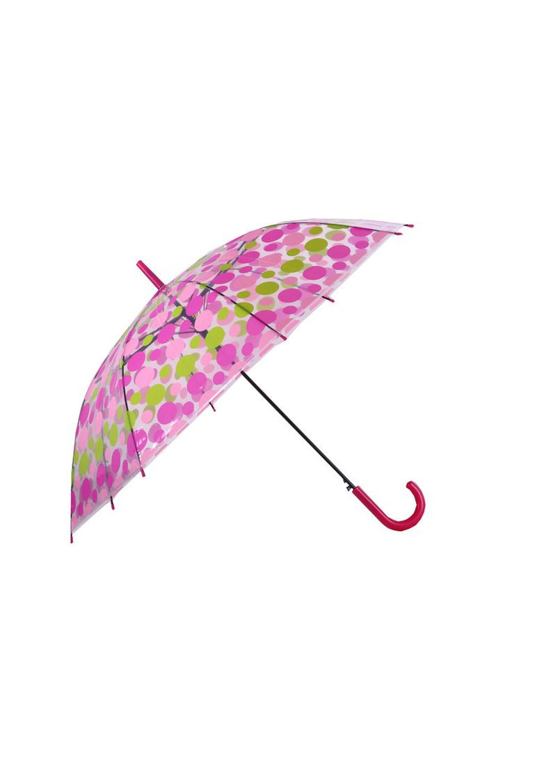 Зонтиктрость прозрачный полуавтомат 8 спиц розовый/салатовый -011 No Brand (272150420)