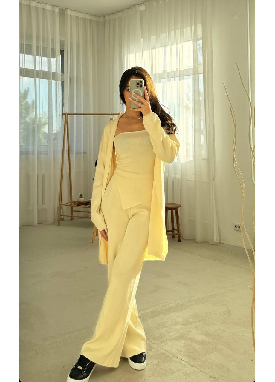 Женский костюм тройка: кофта+топ+палаццо из турецкой двунитки (свободный крой)👉 Замеры в описании DK/DL Мода без кордонів (361642615)