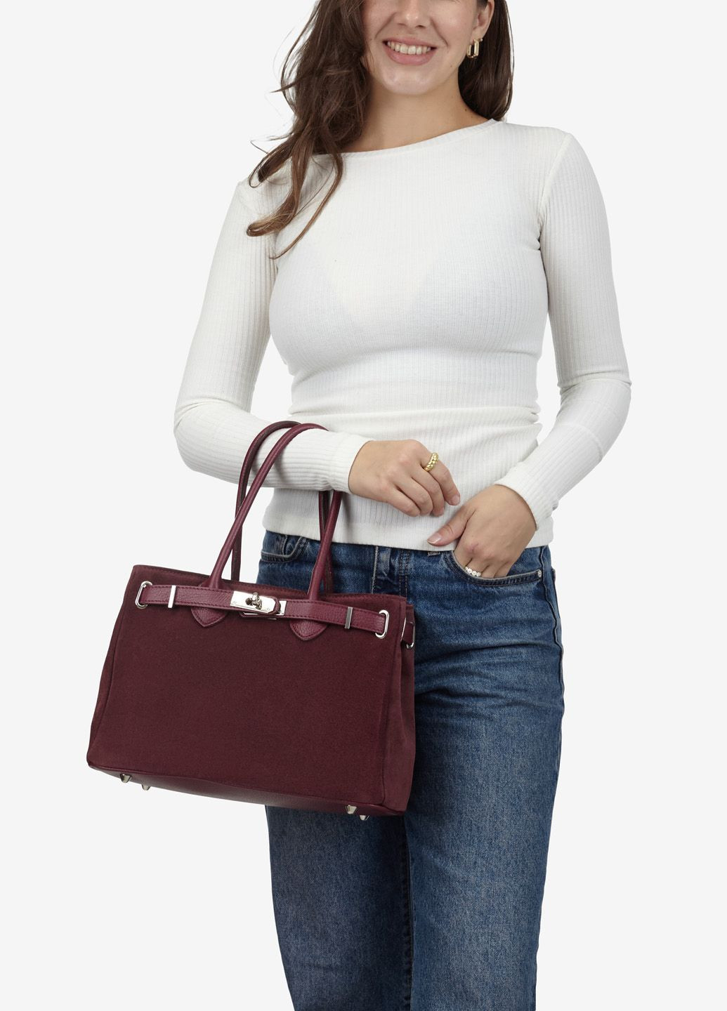 Сумка женская замшевая тоут средняя Tote Regina Notte (312551714)