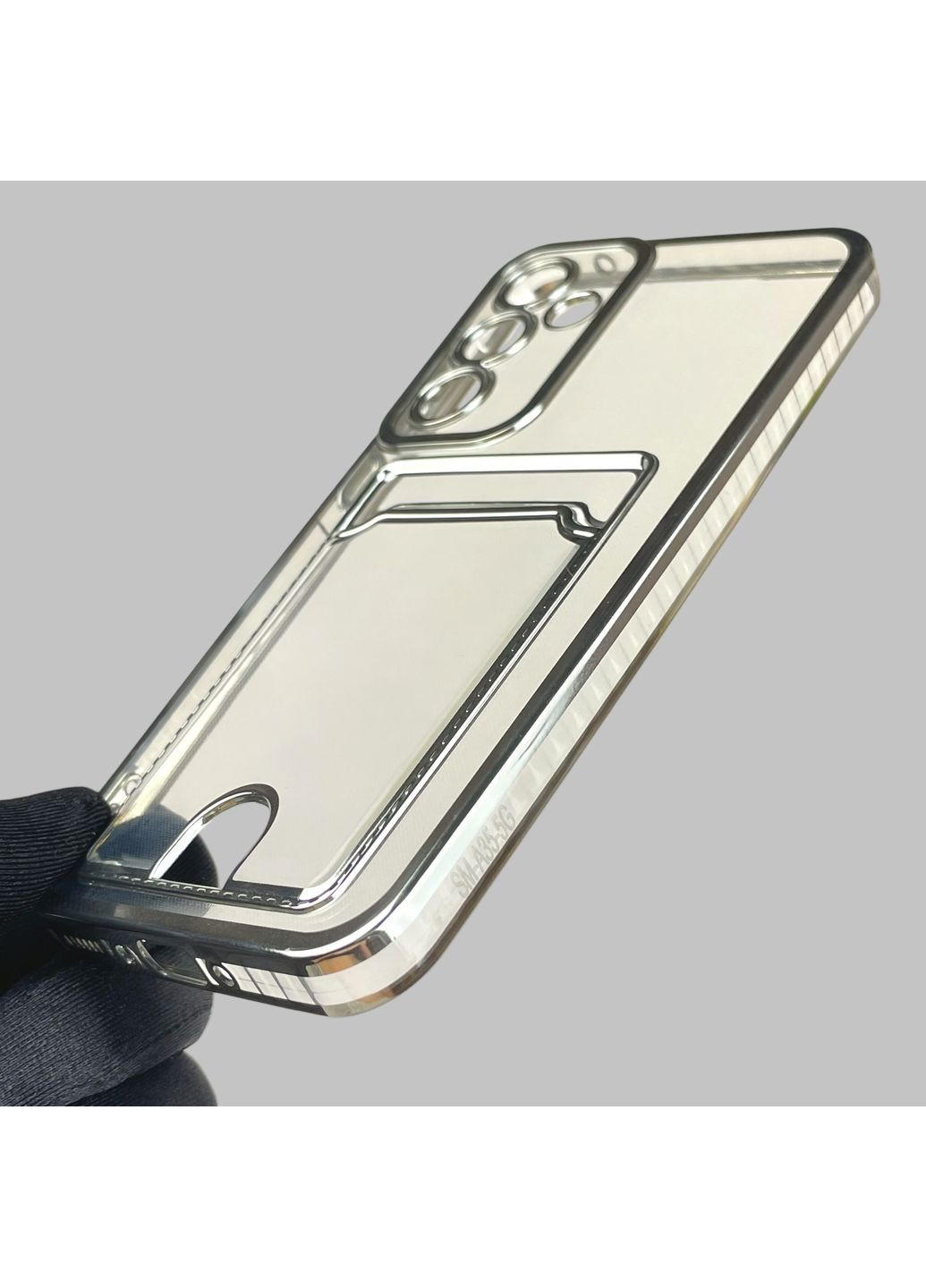 Чохол для Galaxy A35 5G (SM-A356B) зі срібною окантовкою з кишенькою для карток на самсунг а35 срібний Samsung (366022939)