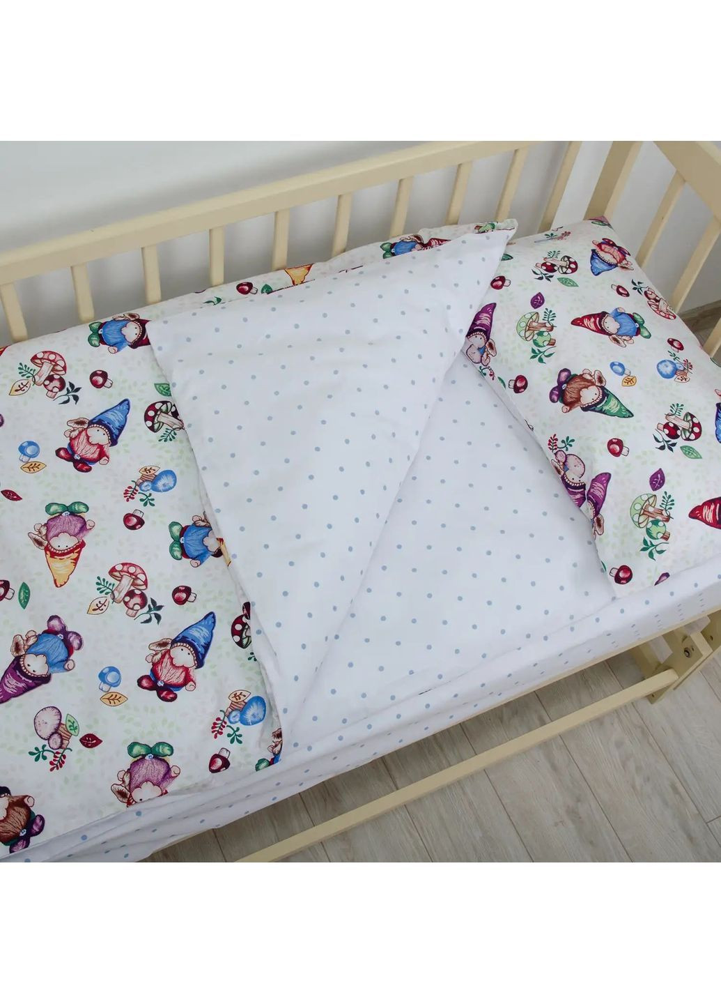 Детский комплект постельного белья, одеяло 140*105 см, наволочка 40*60 см, Приключения гномов ТЕПИК Белый (20780140105) ТЕП (365851684)