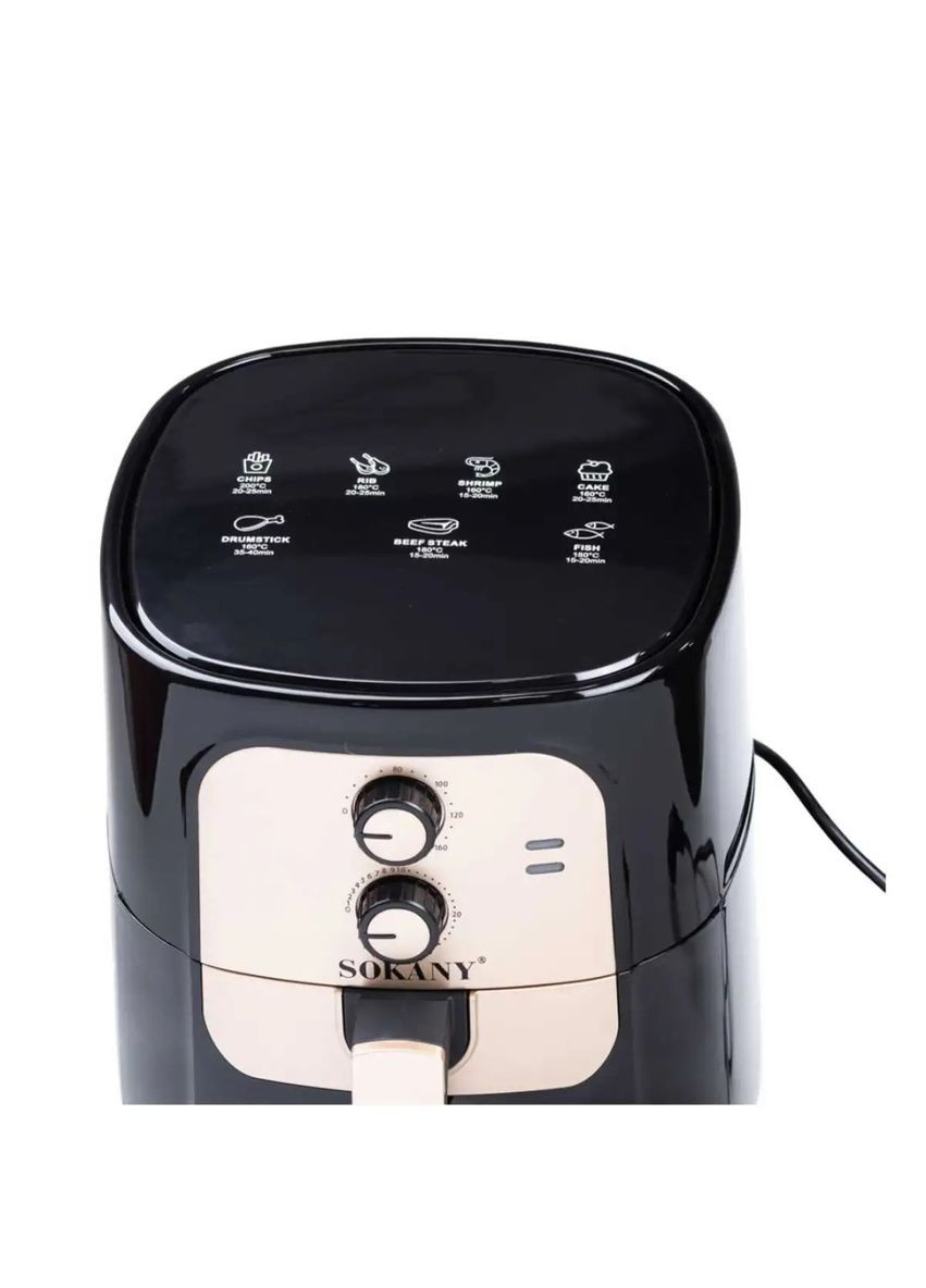 Аэрофритюрница безмасляная SK-10025 6,5 л электрический аэрогриль с механическим управлением 1400 Вт Sokany (315745198)