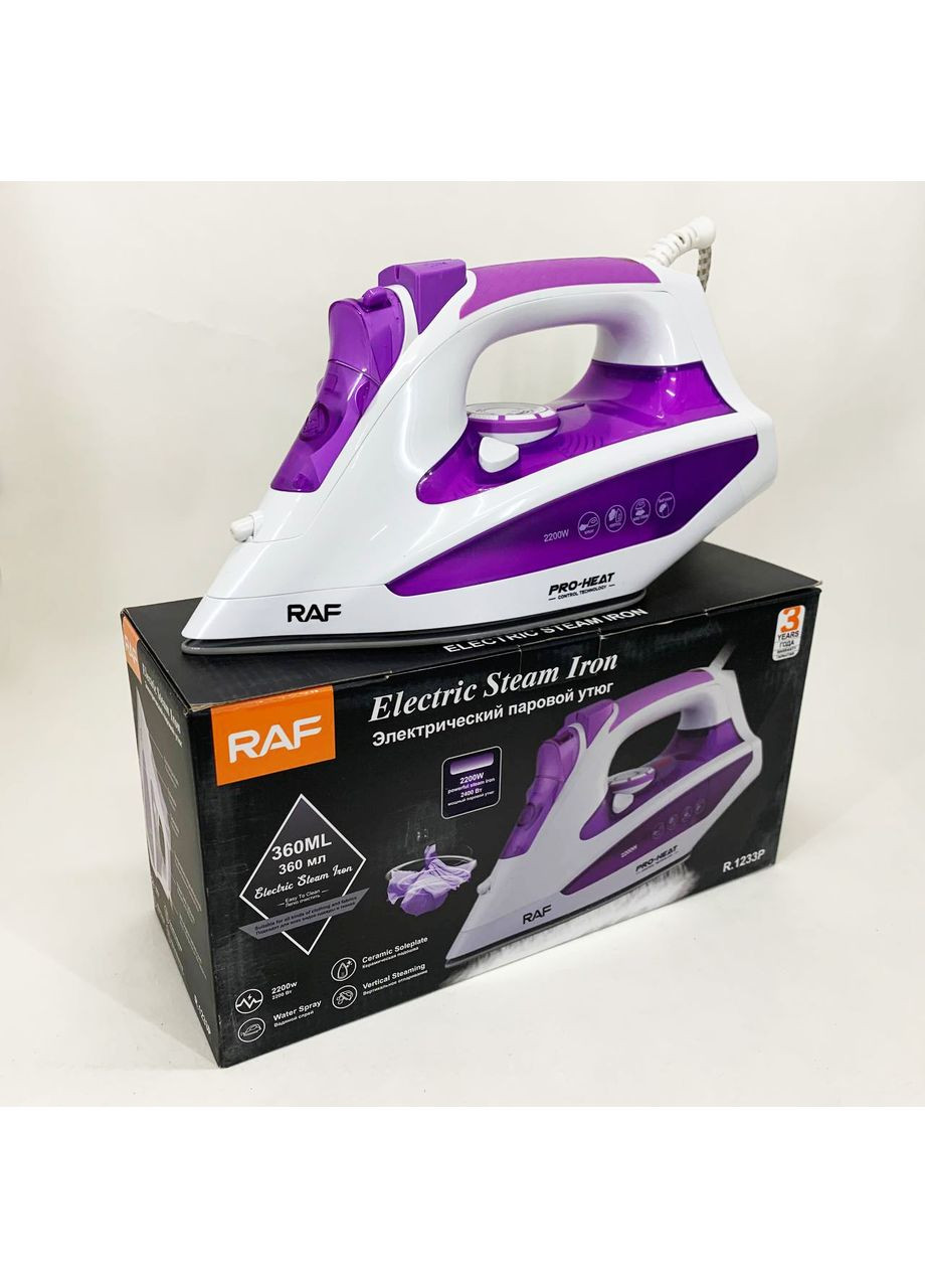 Праска з керамічною підошвою R.1233 потужність 2200Вт 320 мл purple RAF (364664011)
