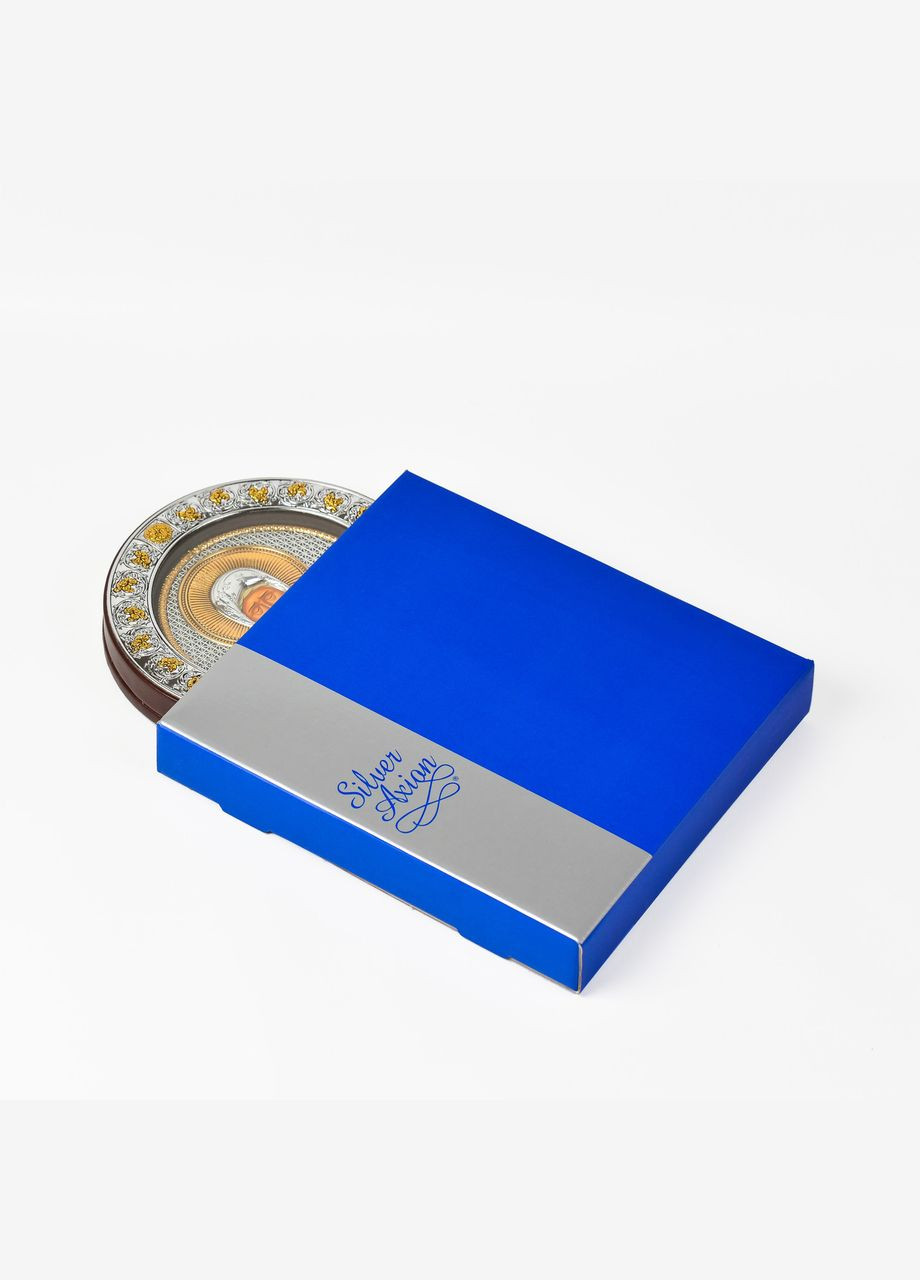 Икона Матроны 12х15,5см под стеклом арочной формы в коже Silver Axion (265446182)