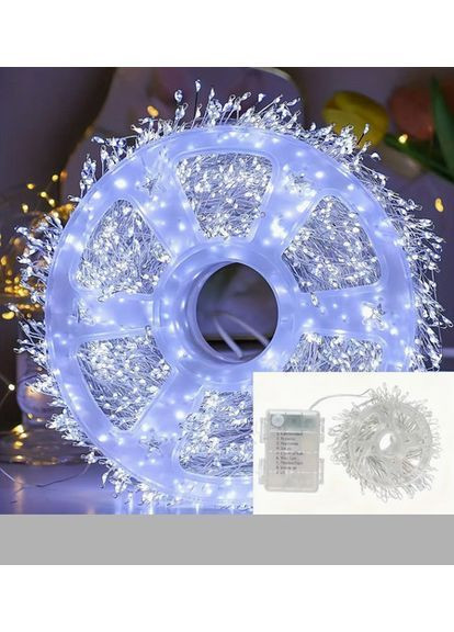 Срібна мішурна гірлянда з дистанційним керуванням ВашаБренд WW-1 30m 900L white wire (47392-_444) XPRO (367185611)