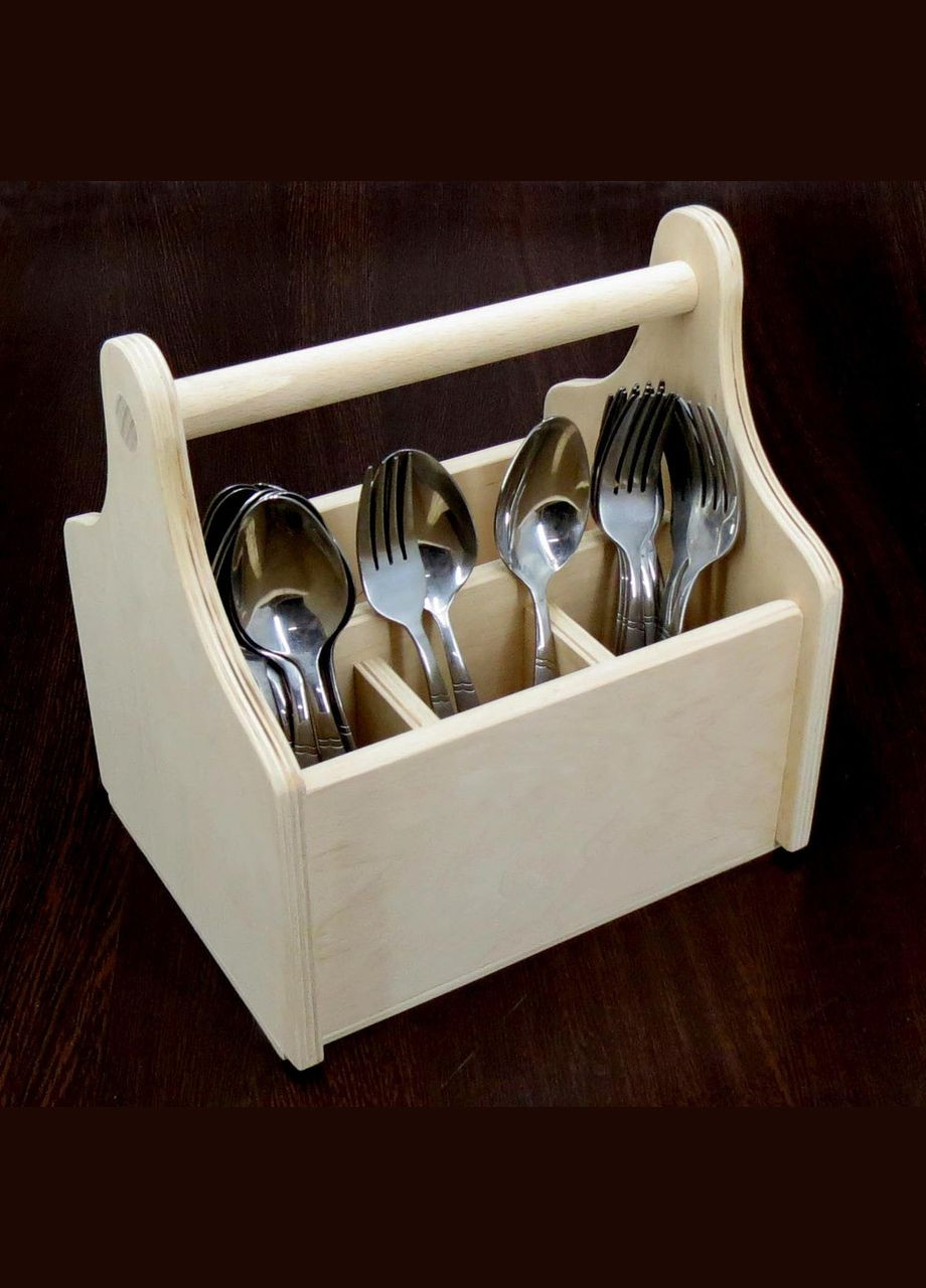 Подставка для столовых приборов из дерева Карамелла бланже (ПСП-002301) No Brand (327423895)