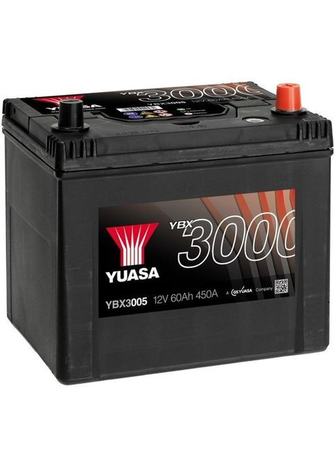 Автомобильный аккумулятор (YBX3005) Yuasa 12V 60Ah SMF Battery (366180860)