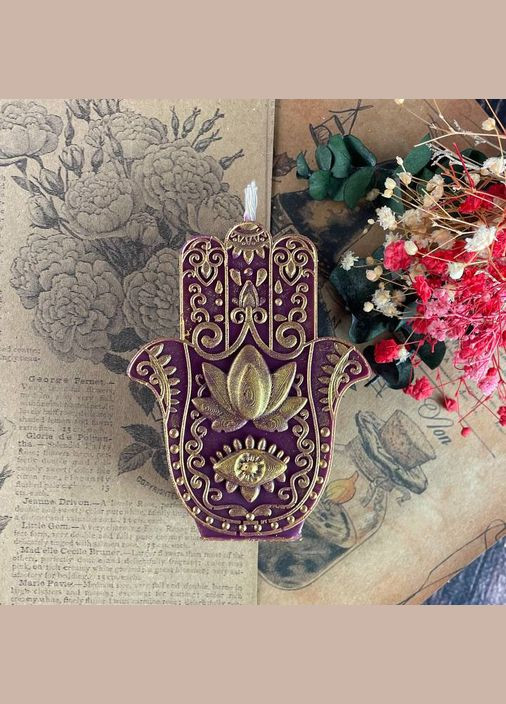 Восковая фиолетовая свеча рука Фатимы - Свет Хамсы 5Candles (339871844)