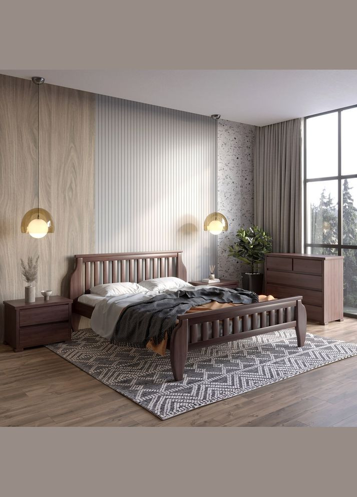 Двоспальне дерев'яне ліжко Прага 140х190 см (MBG-1870) Mebigrand (368282728)