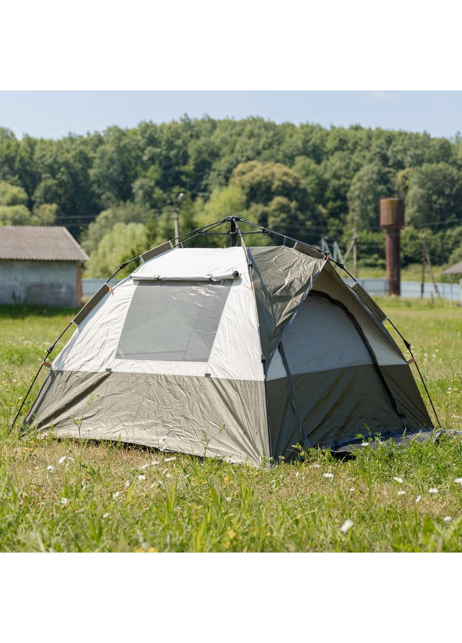 Намет автоматичний тримісний 2*2 (м) кемпінговий туристичний LU-0016GR Хакі LUGI (370439215)