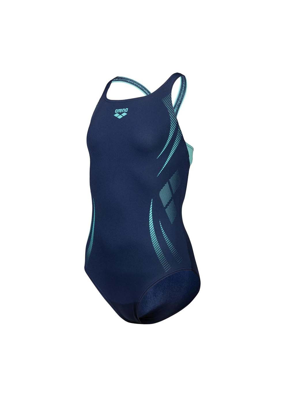 Синій демісезонний купальник закритий для дівчат poseidonia swimsuit swim pro b синій Arena