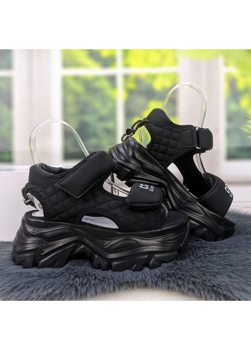 Черные босоножки подростковые для девочки на платформе Jong Golf