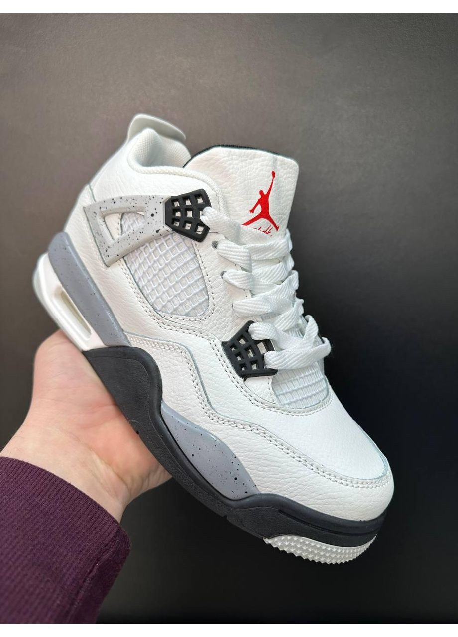 КРОСІВКИ ЖІНОЧІ NIKE JORDAN 4 WHITE BLACK GREY НАЙК АІР ДЖОРДАН No Brand сірі демісезони (368885257)