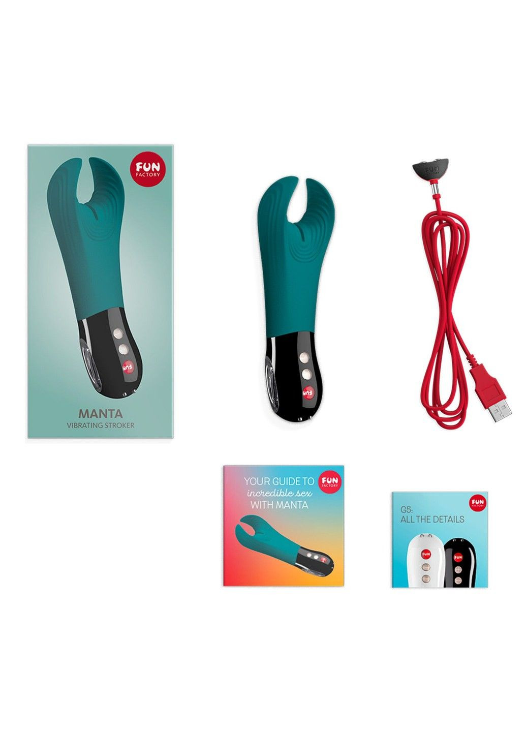 Вибратор для пениса MANTA deep sea blue black подходит для парных игр мужской стимулятор Fun Factory (314871680)