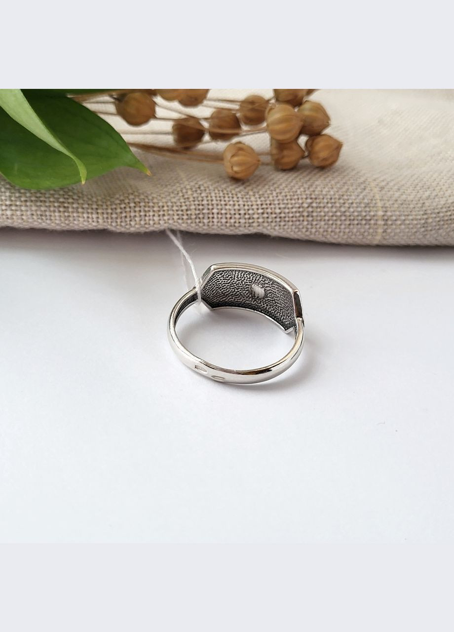 Срібна каблучка без каміння Вишиванка розмір чорнене срібло 925 проби 81758 2.33г No Brand (326602742)