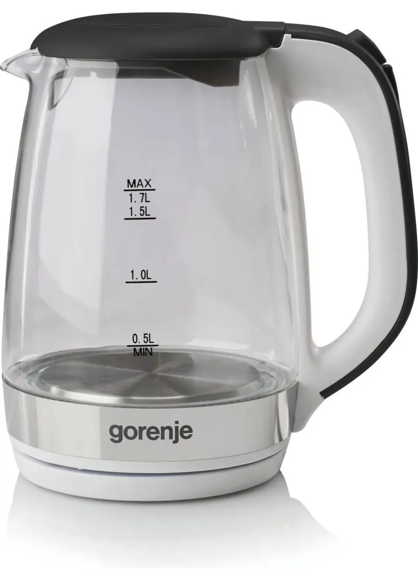 Електричний чайник 1.7 л, 2200 Вт, контроль Strix, скляний,. Gorenje (396290584)