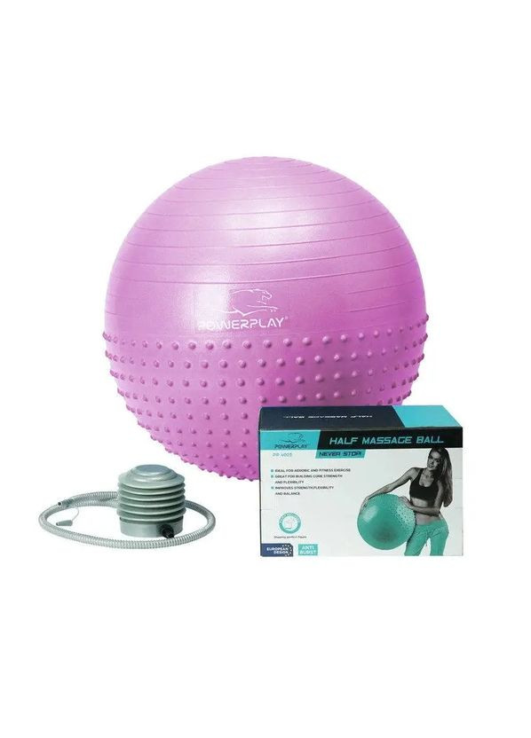 М'яч для фітнесу Power Play 4003 75 см, Light Purple із насосом PowerPlay (324607507)