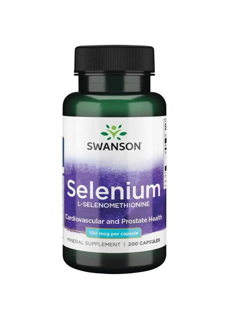 Селен 100 мкг Selenium L-Селенометионин антиоксидант для здоровья сердца 200 капсул Swanson (264648195)