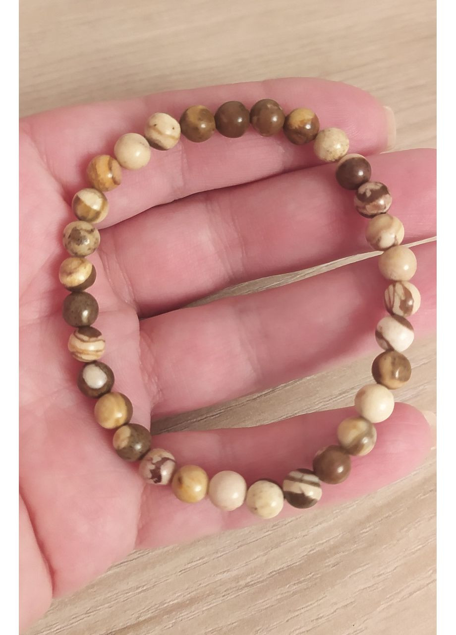 Браслет из натуральной яшмы австралийская зебра 19 см No Brand (362577169)