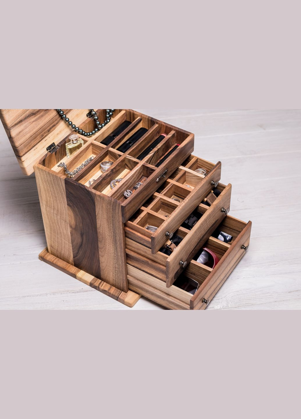 Шкатулка для прикрас із дерев'яною кришкою M Шкатулка для дівчинки EcoWalnut (295291907)