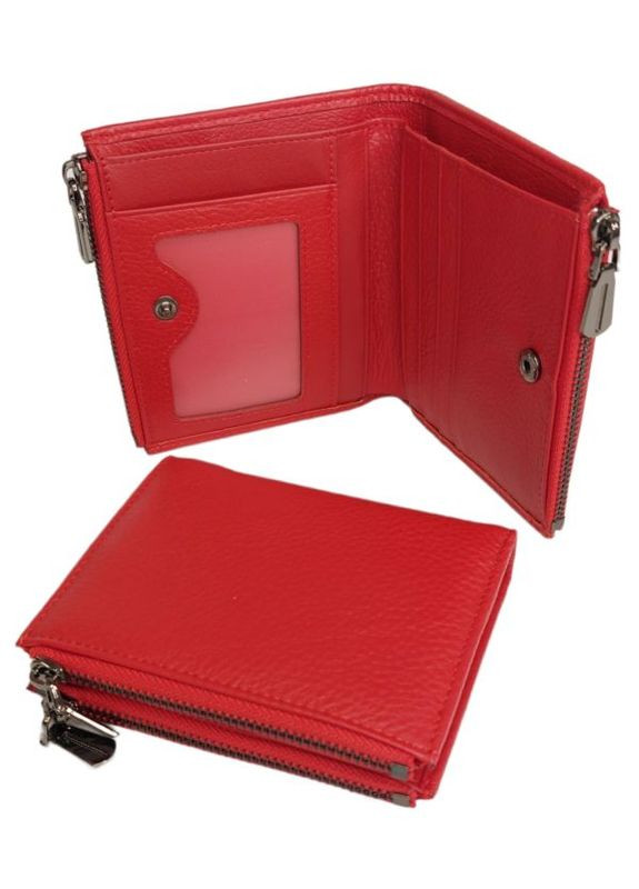 Кожаный женский кошелек красный No Brand (292920412)