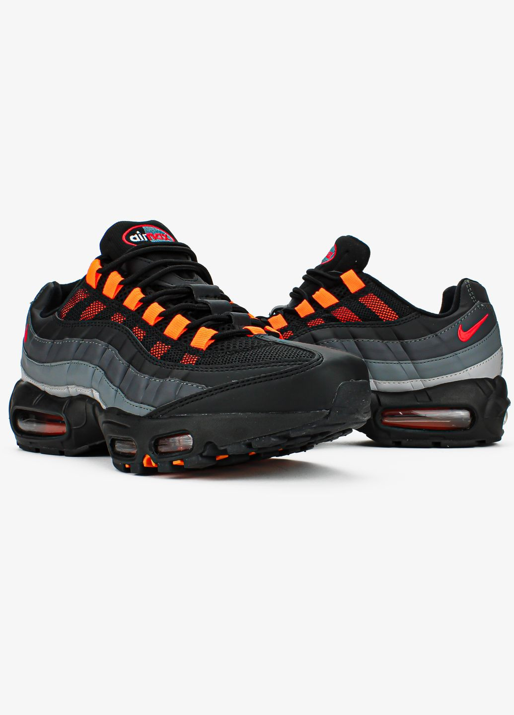 Чорні Осінні кросівки чоловічі nike air max 95 "black hyper crimson" | найк аір макс 95 чорні No Brand