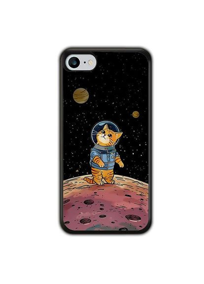 Чехол для Apple Iphone 8 Кот космонавт Черный No Brand (302083735)