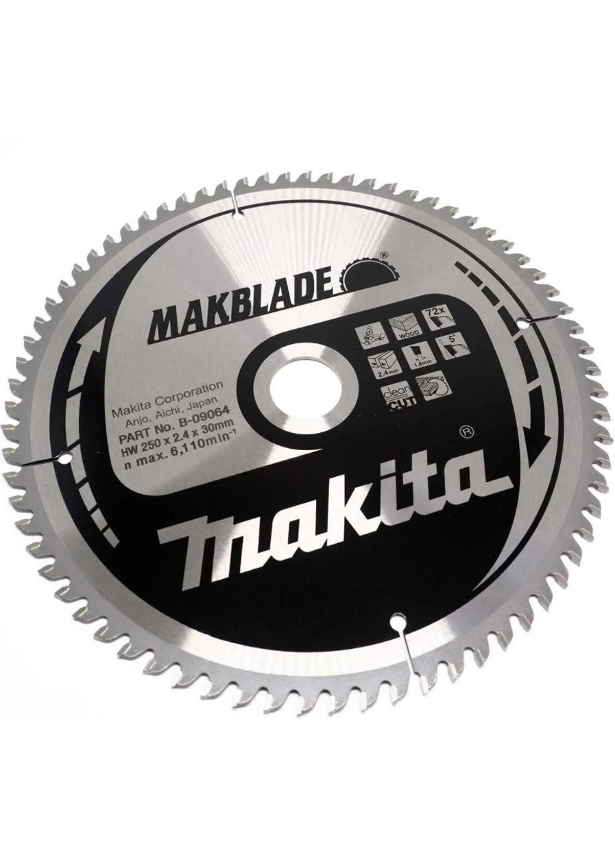 Пиляльний диск MAKBlade B09064 (250x30 мм, 72 зубів) по дереву (6488) Makita (267819645)